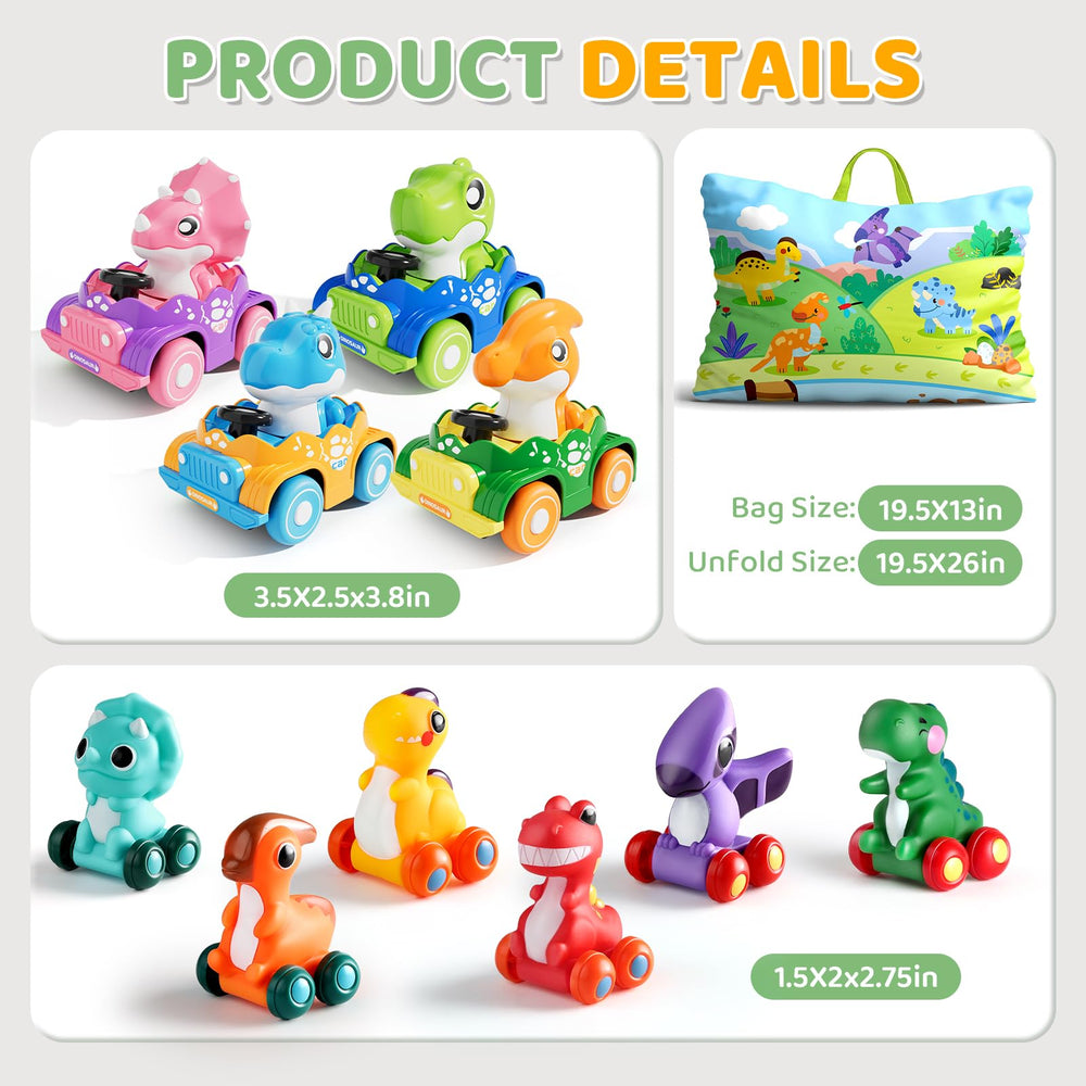 ALASOU rubber teal dinosaur car offers durable grip-friendly exploration for little hands.