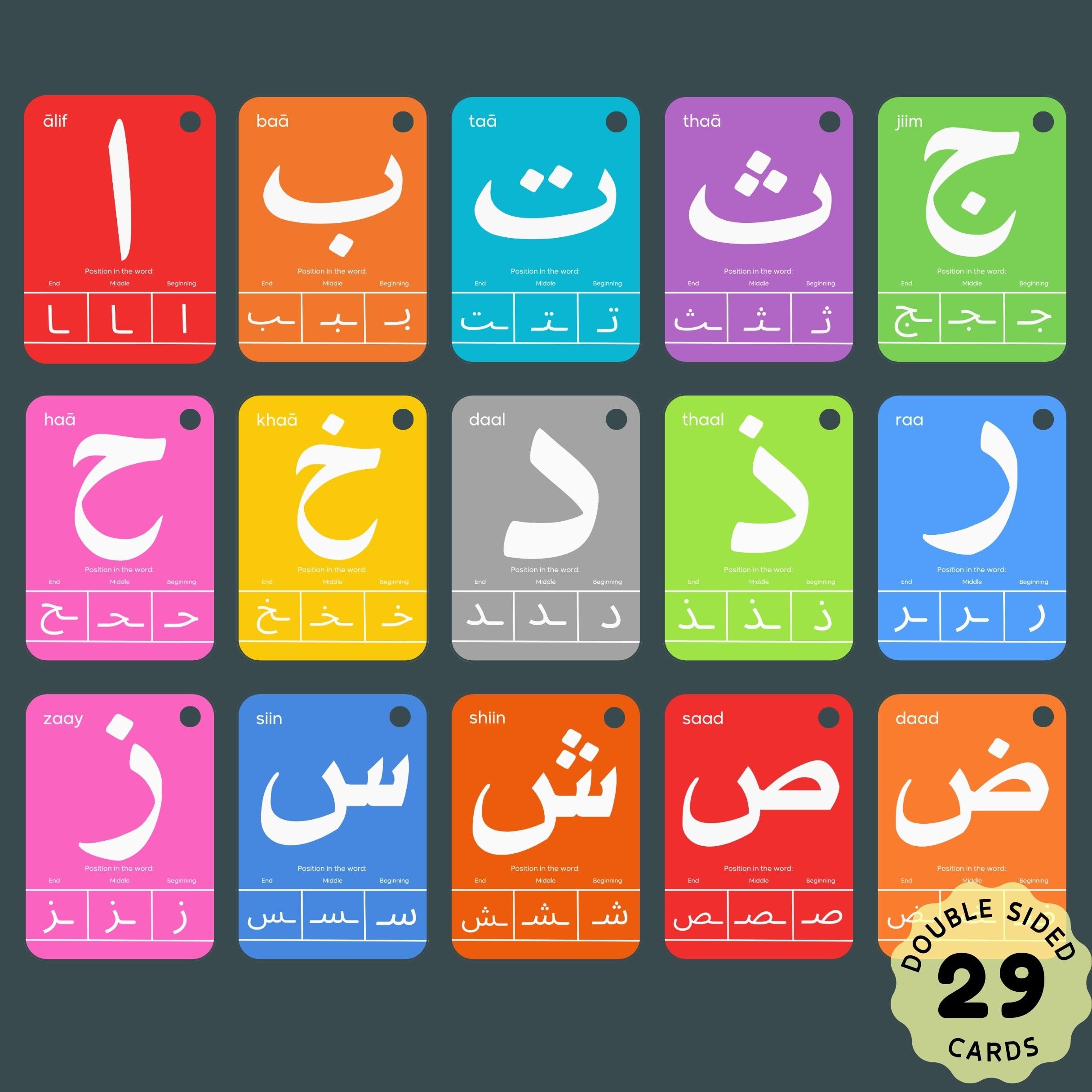 Albidaya 29 cards with binding ring for organized, portable learning
