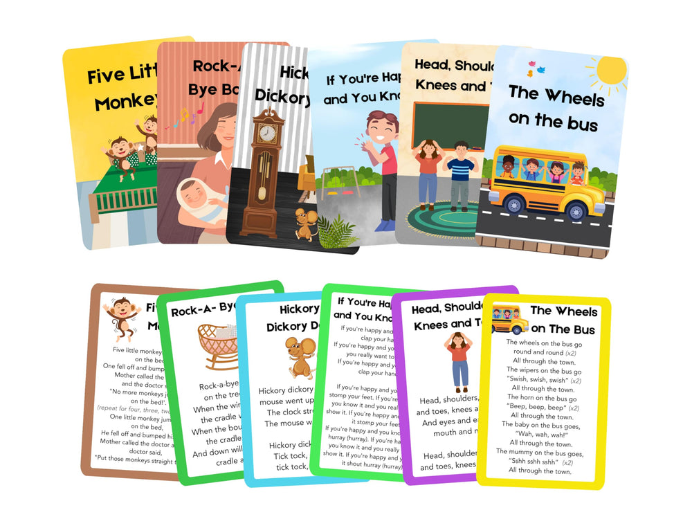 Albidaya Nursery Rhyme Cards promote interactive learning for parents and kids.