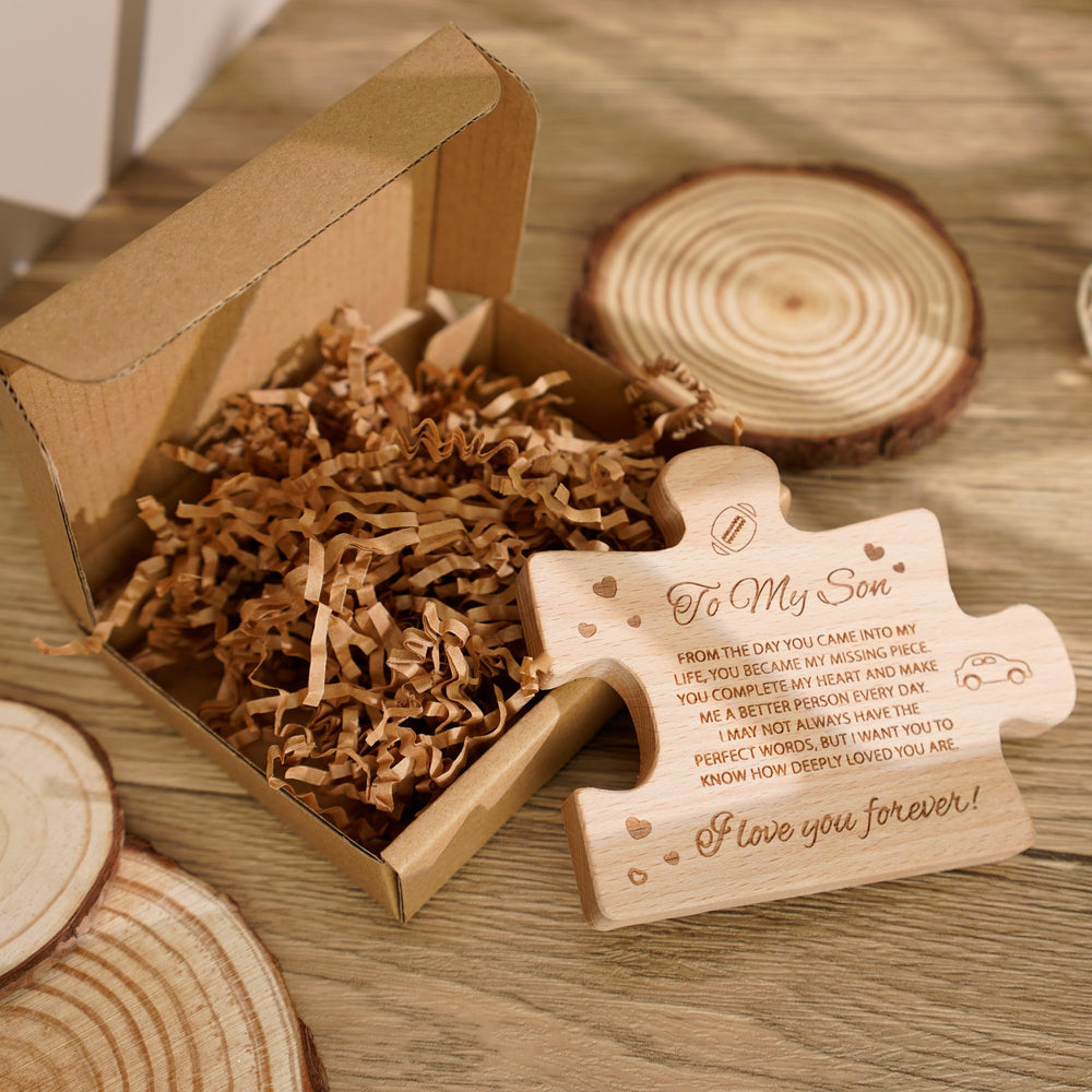 Alcarin To My Son decorative keepsake on a shelf