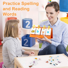 Alened Phonics flash cards with pictures—vivid visuals support word-picture matching.