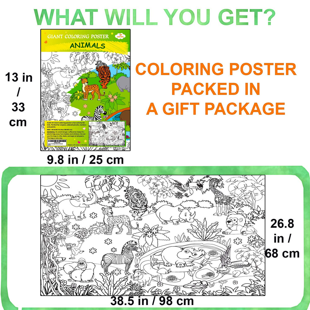 ALEX Art giant coloring poster with alligator invites vibrant jungle murals at home