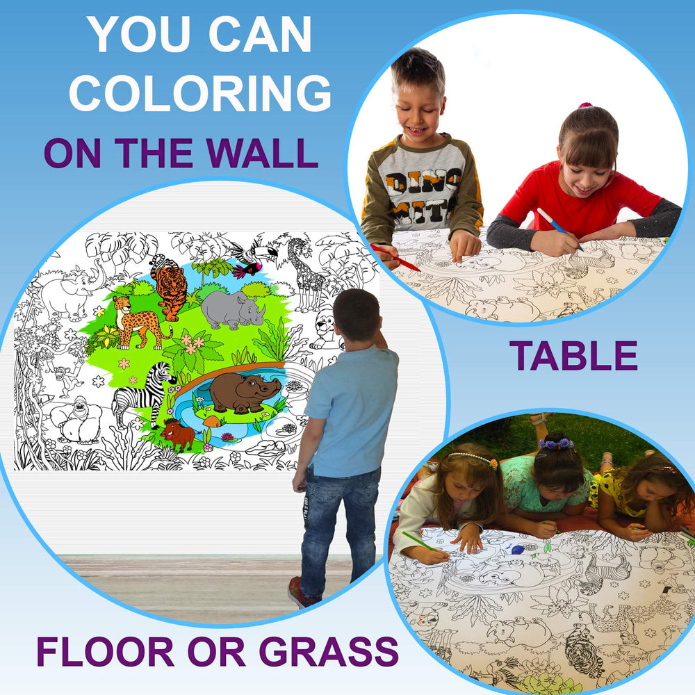 ALEX Art giant coloring poster with elephant offers relaxing family art time