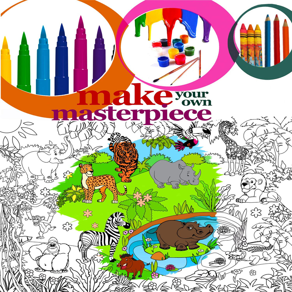 ALEX Art giant coloring poster with lion encourages teamwork and large-scale artwork