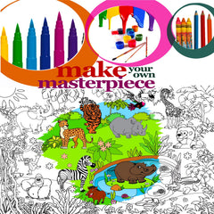 ALEX Art giant coloring poster with lion encourages teamwork and large-scale artwork