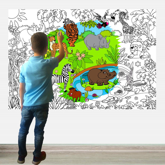 ALEX Art giant coloring poster with tiger for creative play and classroom decor