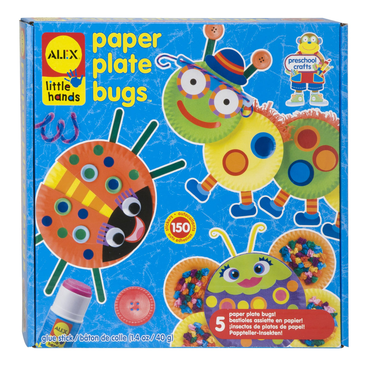 Alex Little Hands Paper Plate Bugs assembling bugs to boost fine motor skills