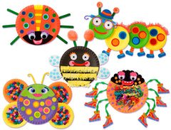 Alex Little Hands Paper Plate Bugs tissue fringed paper and buttons spark playful crafts