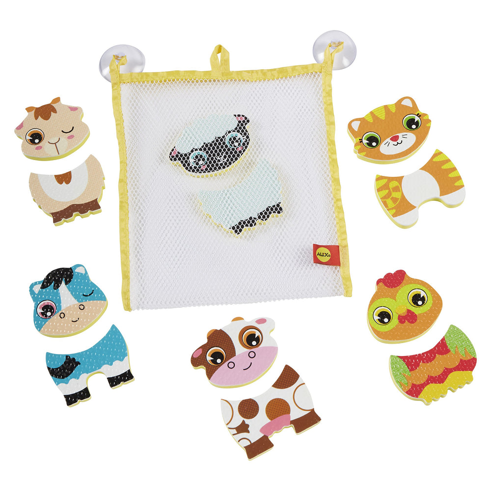 ALEX Toys Bath Barnyard Stickers: 12-piece set with suction cups for easy setup.