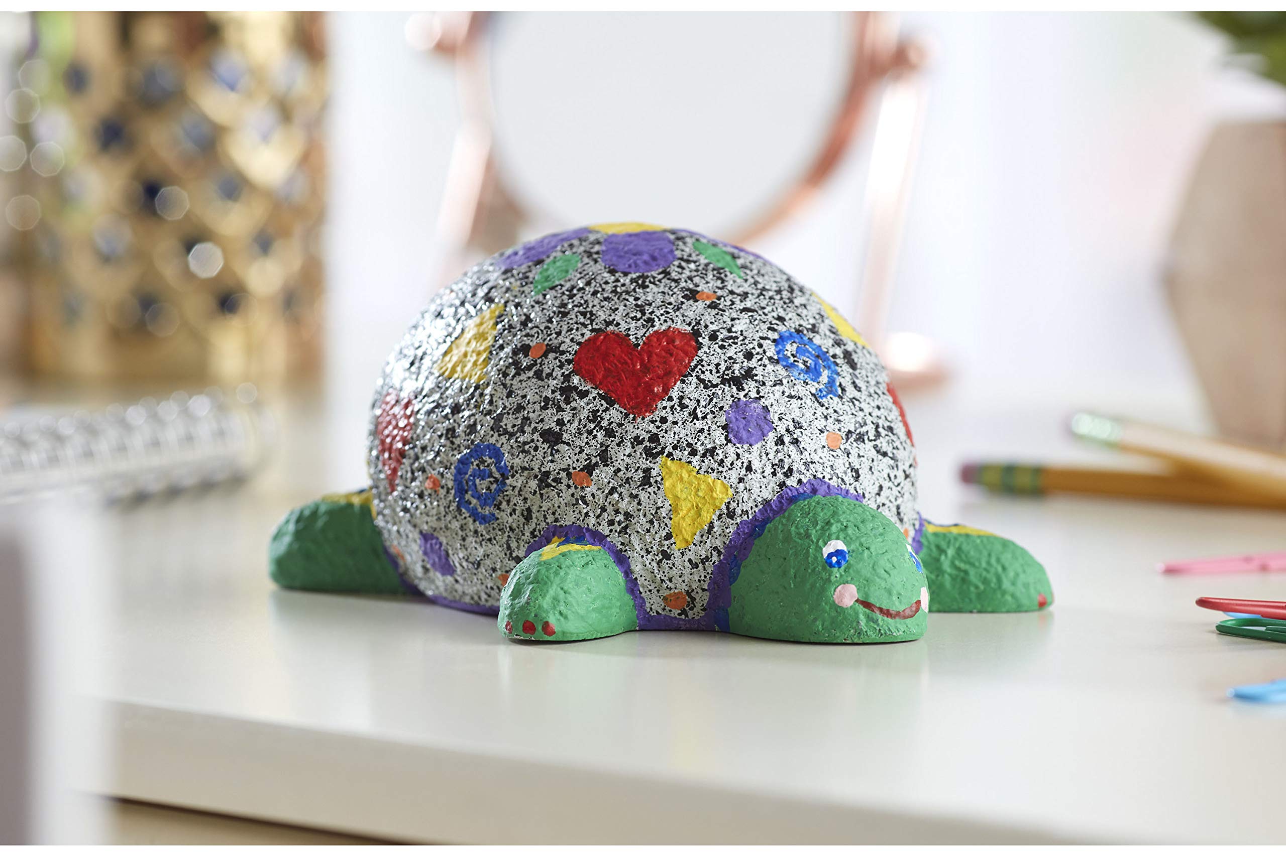 Brush included for easy, kid-friendly painting of the turtle rock pet