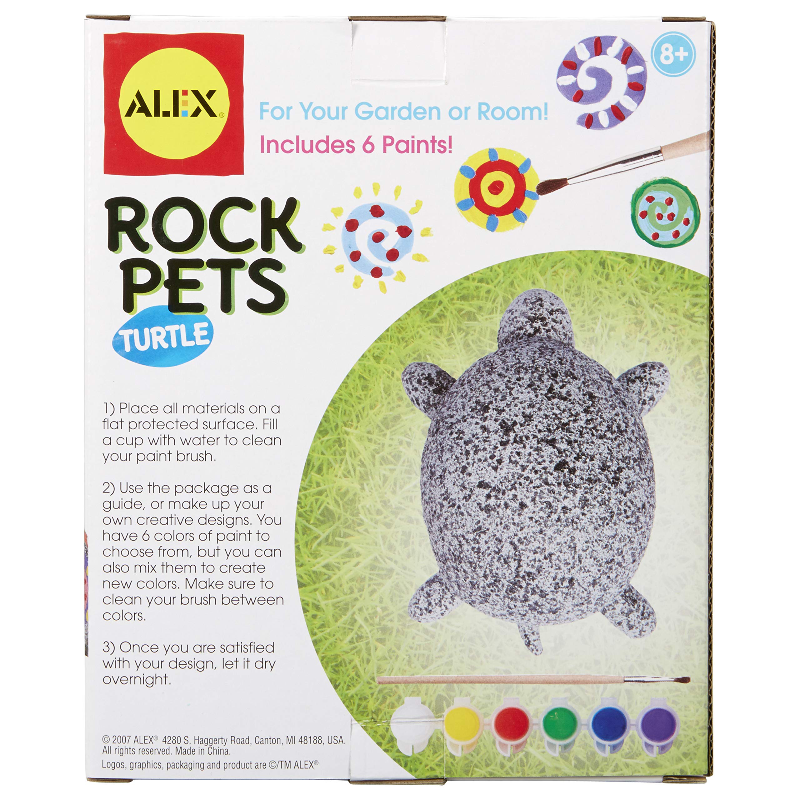 Weatherproof paints let the turtle rock pet endure outdoor display