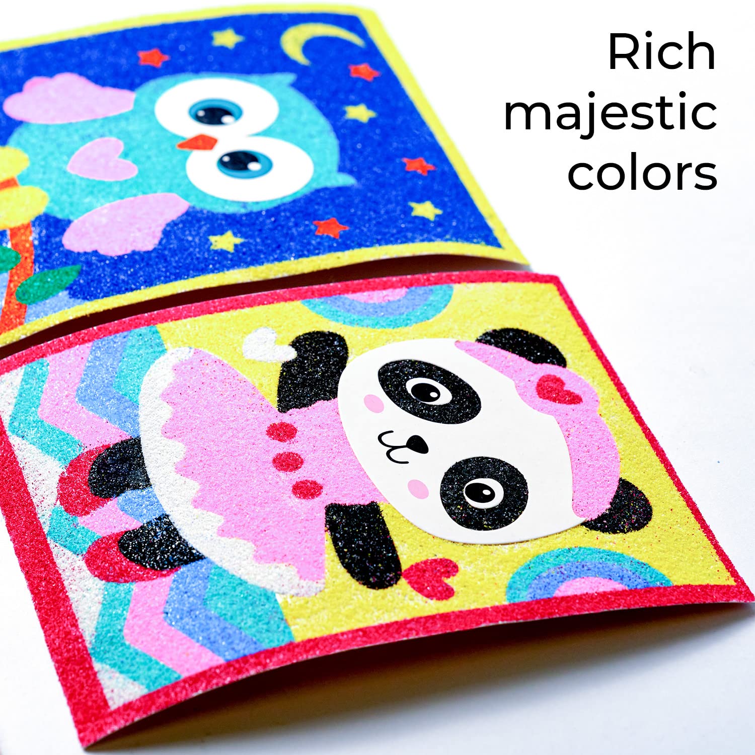 ALEXES sand art pictures kids kit helps develop focus and creativity.
