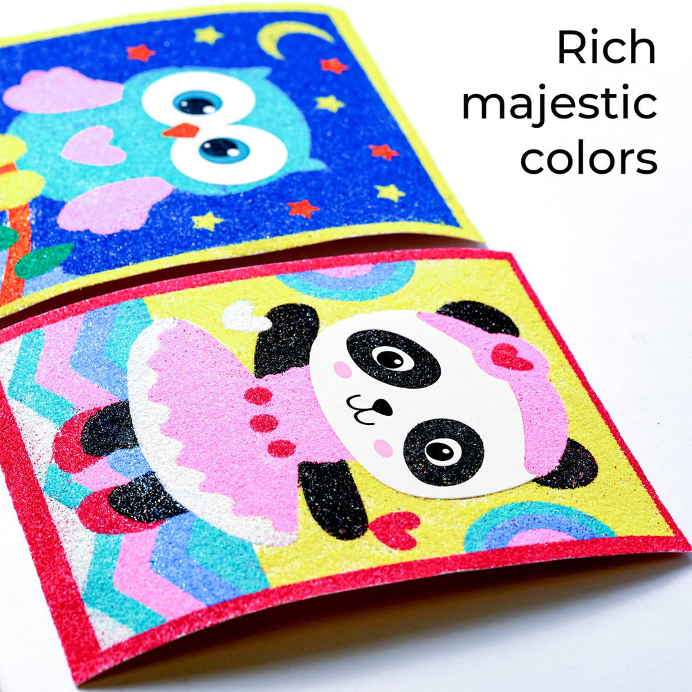 ALEXES sand art pictures kids kit helps develop focus and creativity.