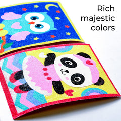 ALEXES sand art pictures kids kit helps develop focus and creativity.