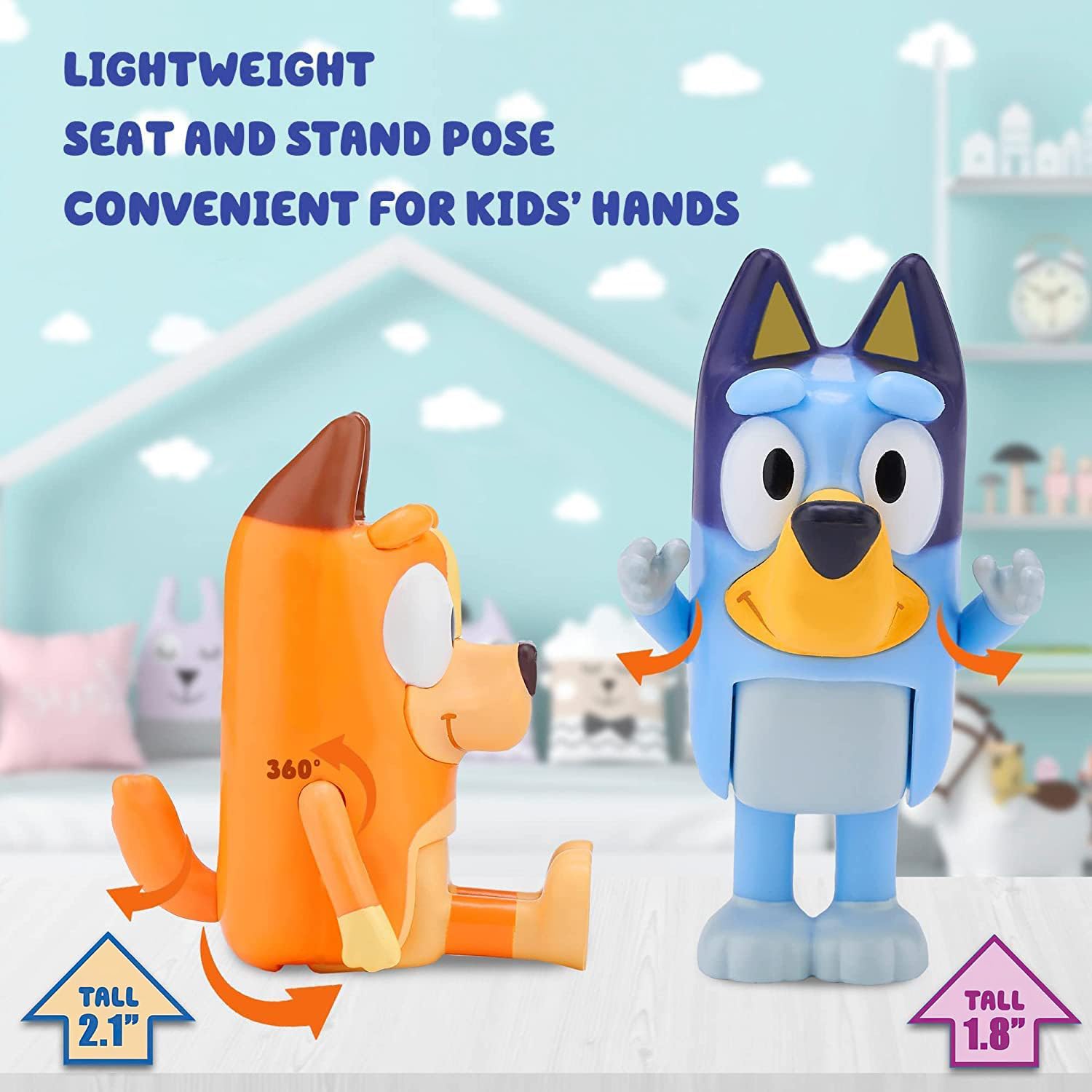 Intricate detailing highlights Wolfs characters' expressions for lifelike pretend play.