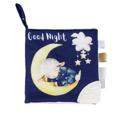 Ali+Oli Baby Book cover crinkle page enhances newborn visual attention.