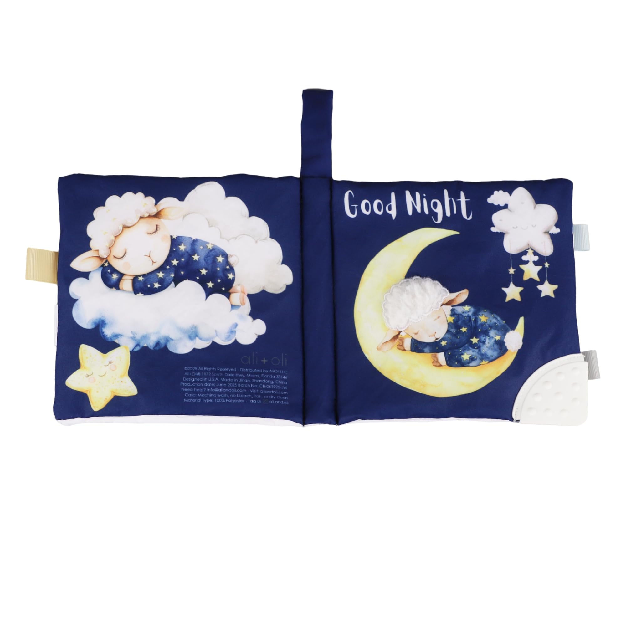 Ali+Oli Baby Book peekaboo page encourages early interaction and curiosity.