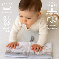 Ali+Oli book attached to stroller for travel-friendly learning moments