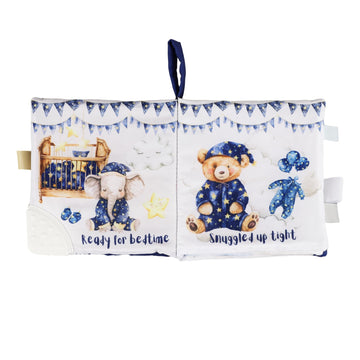 Ali+Oli Baby Book textured pages invite tactile exploration for motor skills.