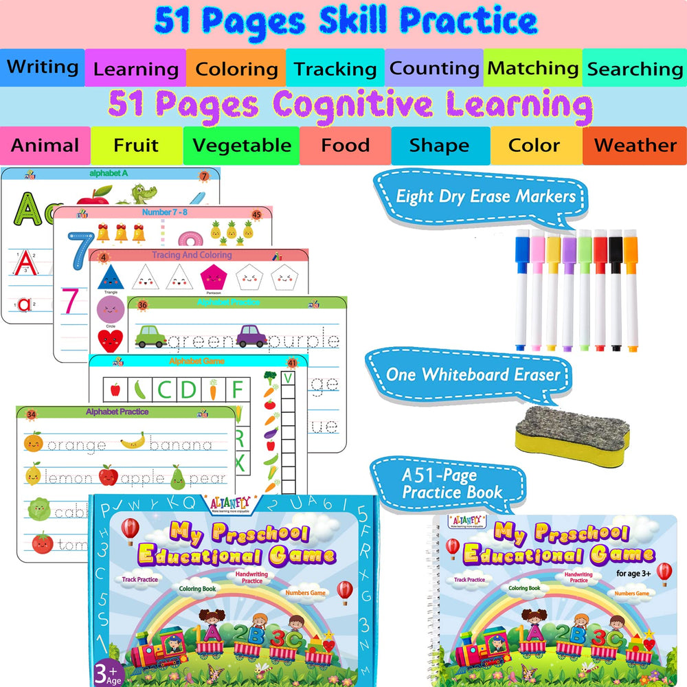ALIANFLY markers and eraser set for erasable learning sessions
