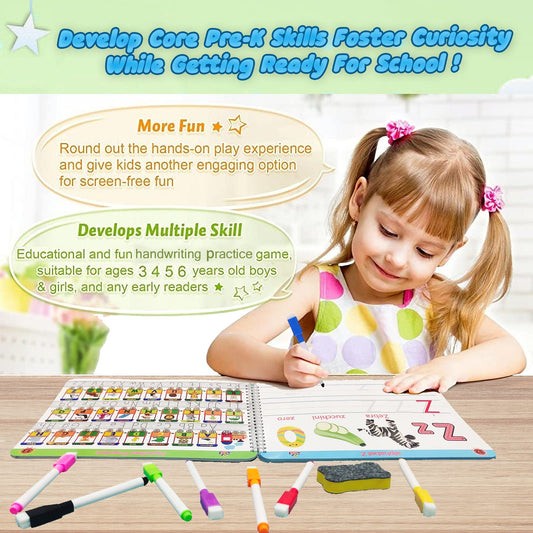 ALIANFLY workbook open pages showing tracing activities for handwriting practice