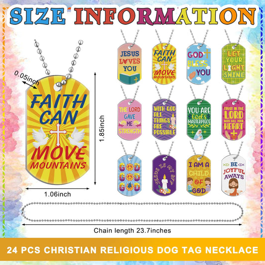 Aliceset Christian dog tag designs offering 12 styles for classroom prizes and celebrations.