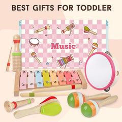 Aliex 6-in-1 Montessori set soft pink design for baby girls