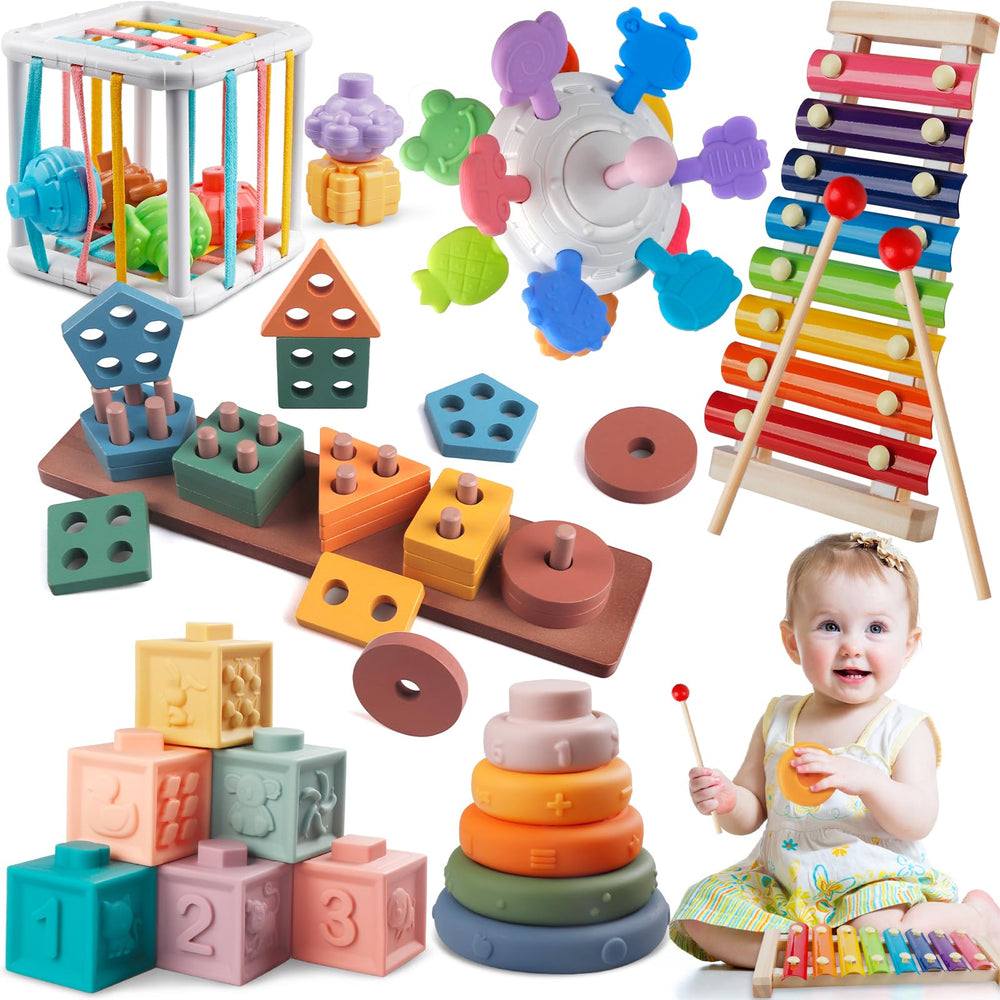 Aliex 6-in-1 Montessori toy set overview for varied play and learning.