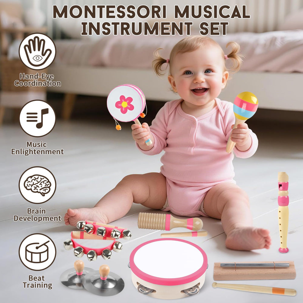 Aliex pink wooden bells invite gentle sounds and calm playtime routines.