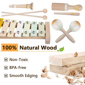 Aliex safe BPA-free instruments designed for curious kids and easy cleaning.