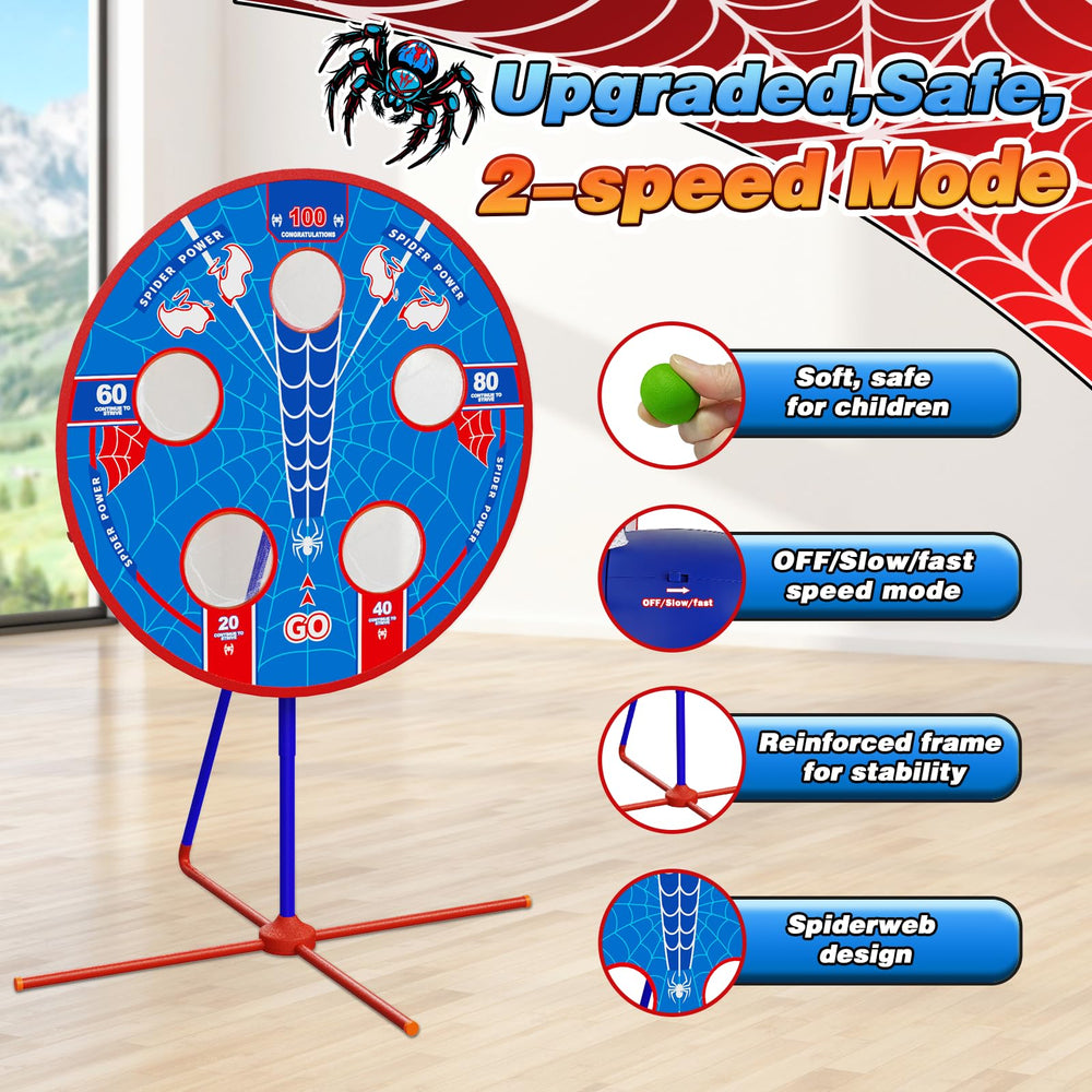 Aliex Spider Upgraded bean bags land softly on toss targets for accurate throws.