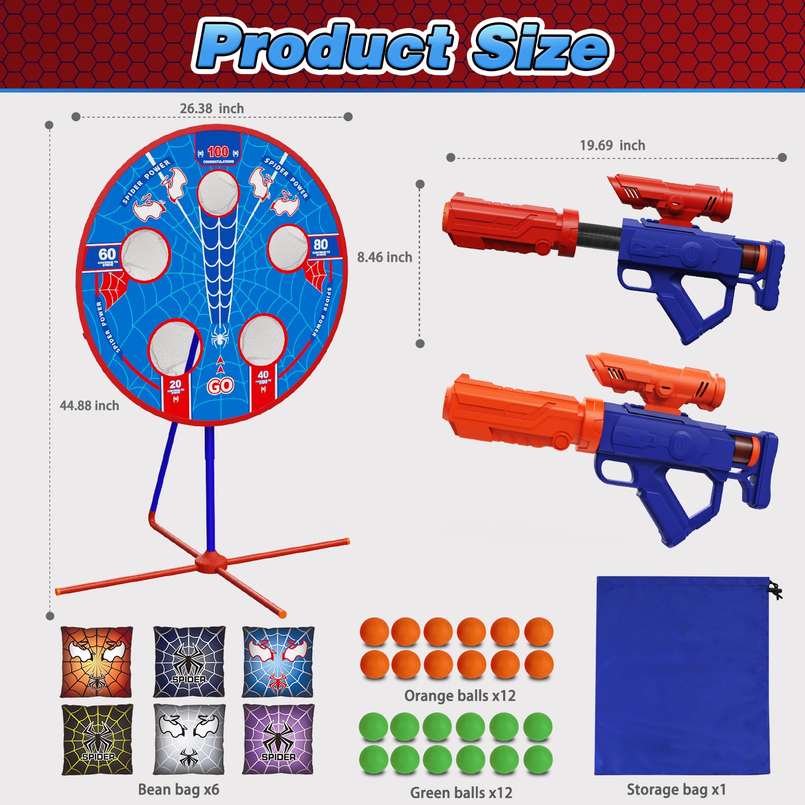 Aliex Spider Upgraded play set suits indoor or outdoor use.