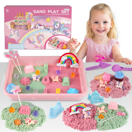 Aliex unicorn sensory bin with lid-box for tidy indoor play and storage.