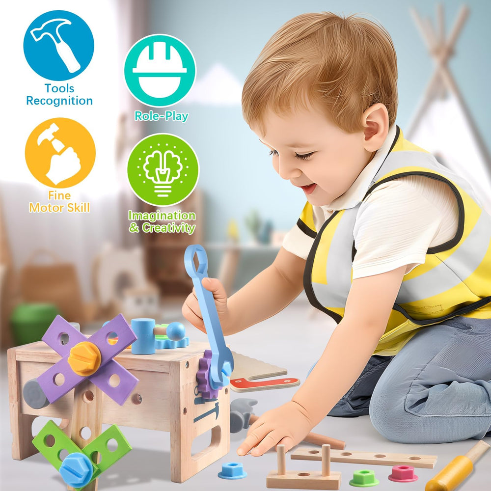 Aliex mini workbench provides a portable, organized play surface for on-the-go learning.