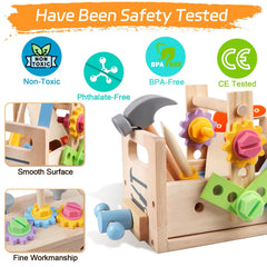Aliex wooden kids tool set screwdrivers encourage hands-on learning and creative building.