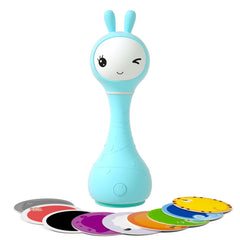 Alilo baby musical toy rabbit with light-up ears for visual engagement and play.