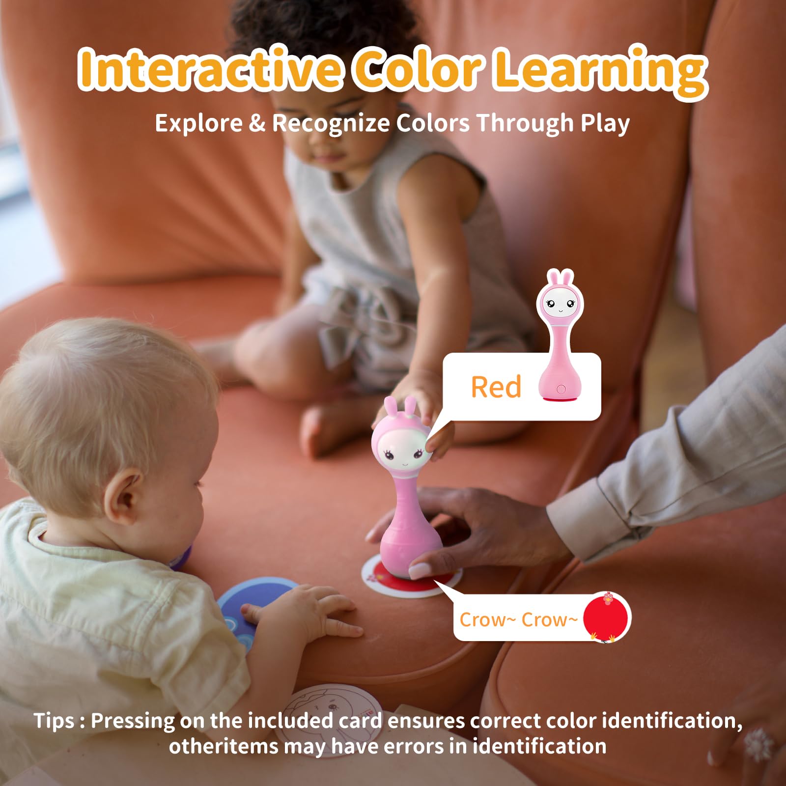 alilo Smarty Bunny rattle made with safe silicone ears and durable materials