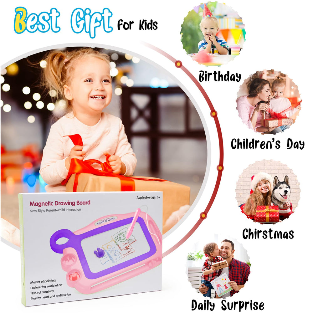 ALISKAGZE magnetic drawing pen with string prevents pens from dropping during play.