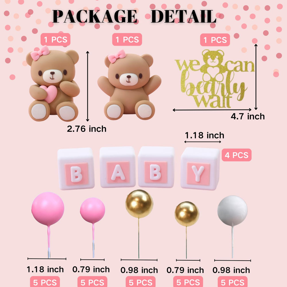 ALISSAR baby shower dessert table decor enhances theme with cohesive bear accents
