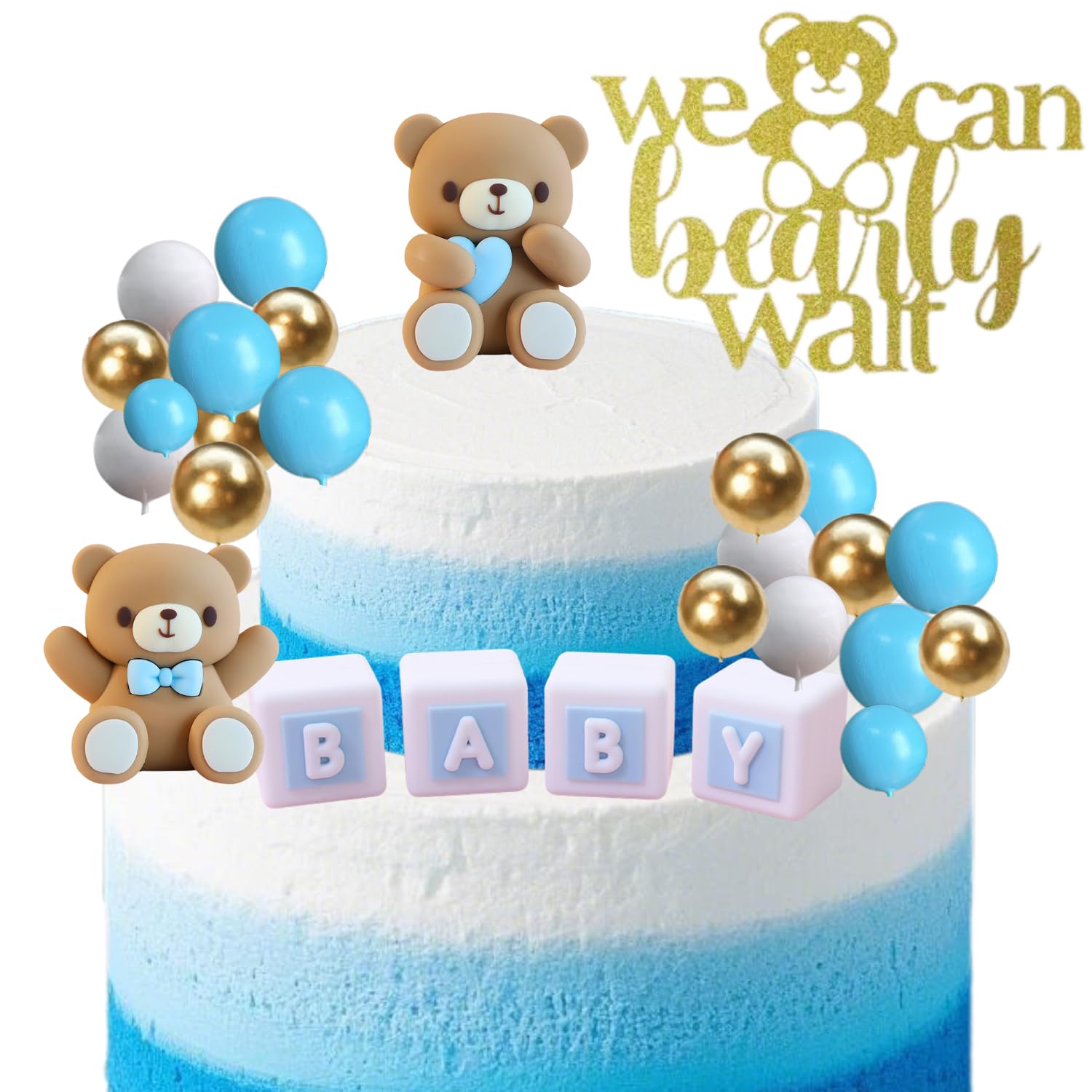 ALISSAR blue bear topper adds a charming focal point to celebrations