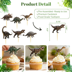 ALISSAR dinosaur toppers use food grade toothpicks for safe fun.