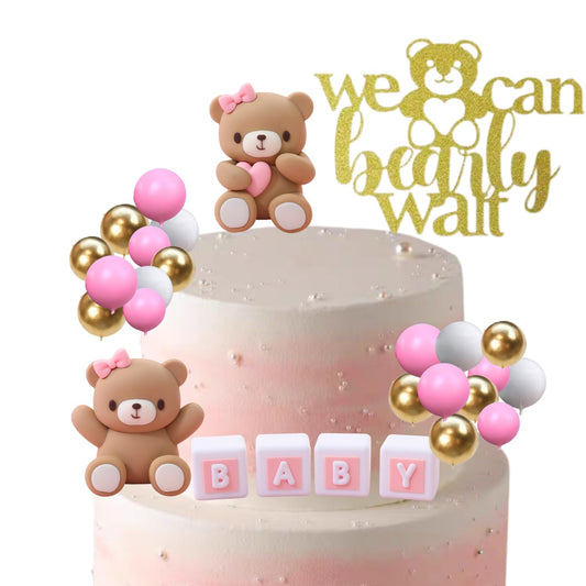 ALISSAR we can bearly wait topper adds cute anticipation to celebrations