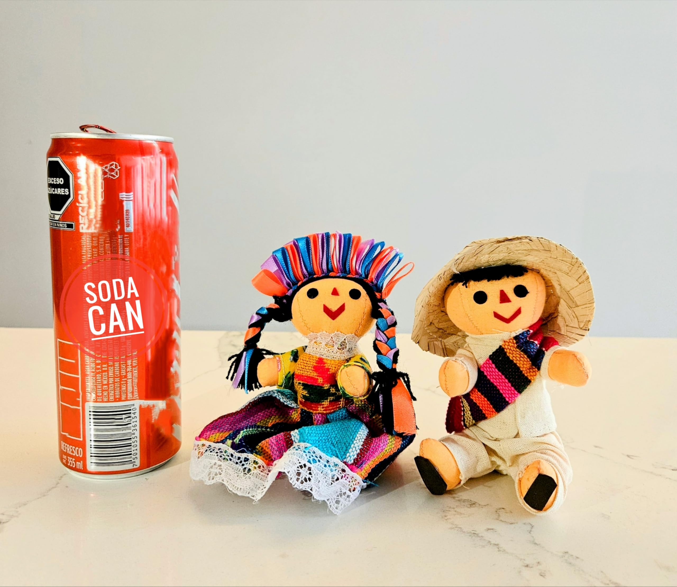 ALKIMIA INC pair of rag dolls with braided hair and ribbons, collectible gift.