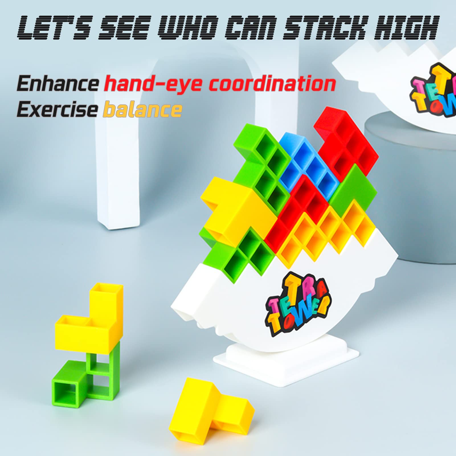 Close-up of ALKISTA stacking blocks in bright colors for focus