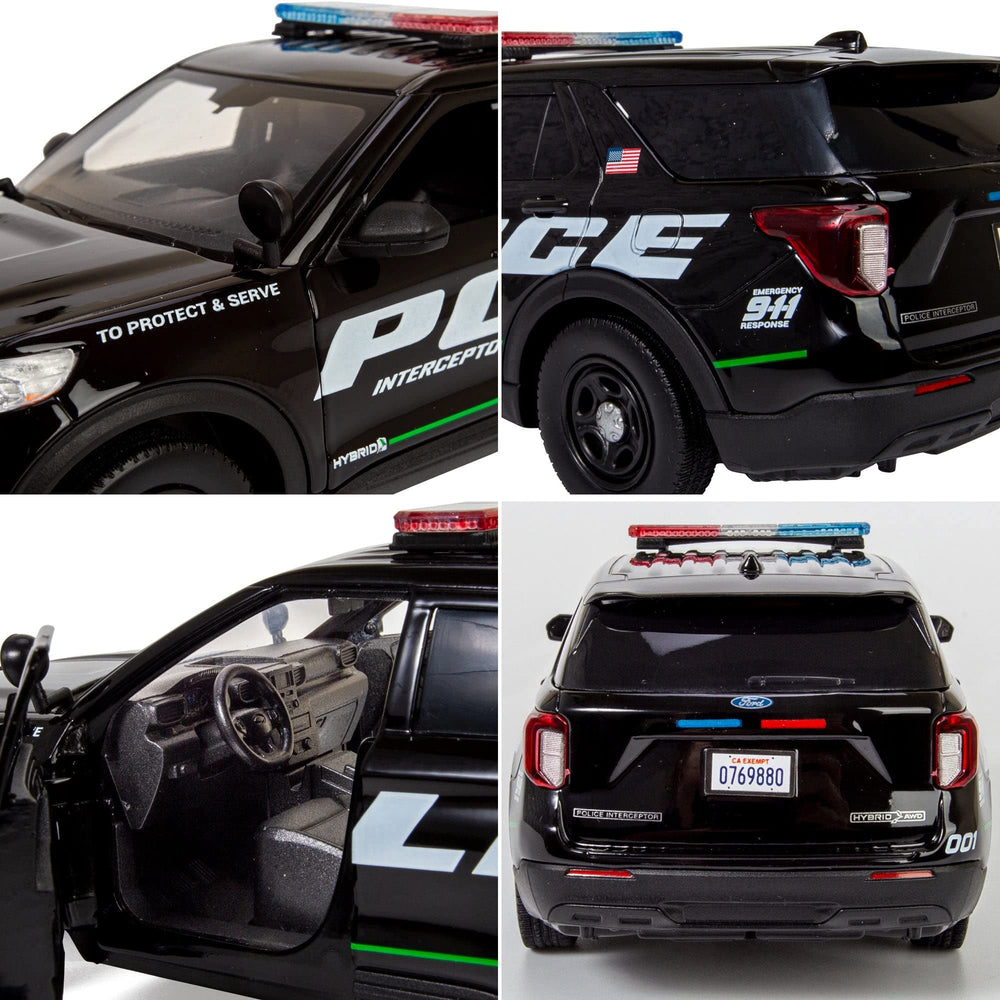 All Star Toys Explorer Police Interceptor diecast with open doors demonstrates tactile access