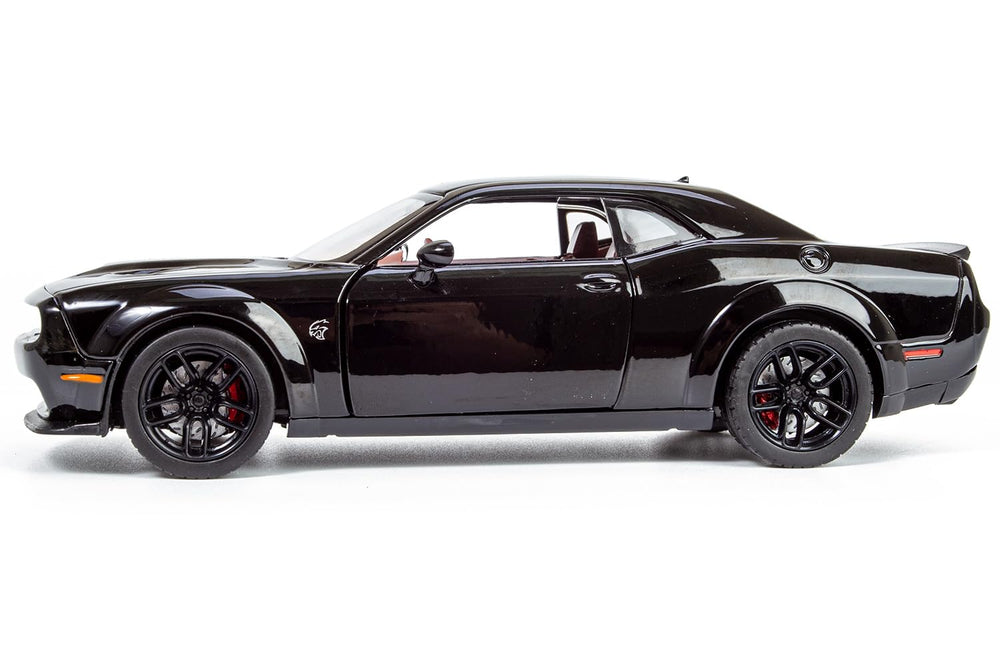 All Star Toys Challenger SRT Hellcat Widebody rubber tires enhance realism on display.