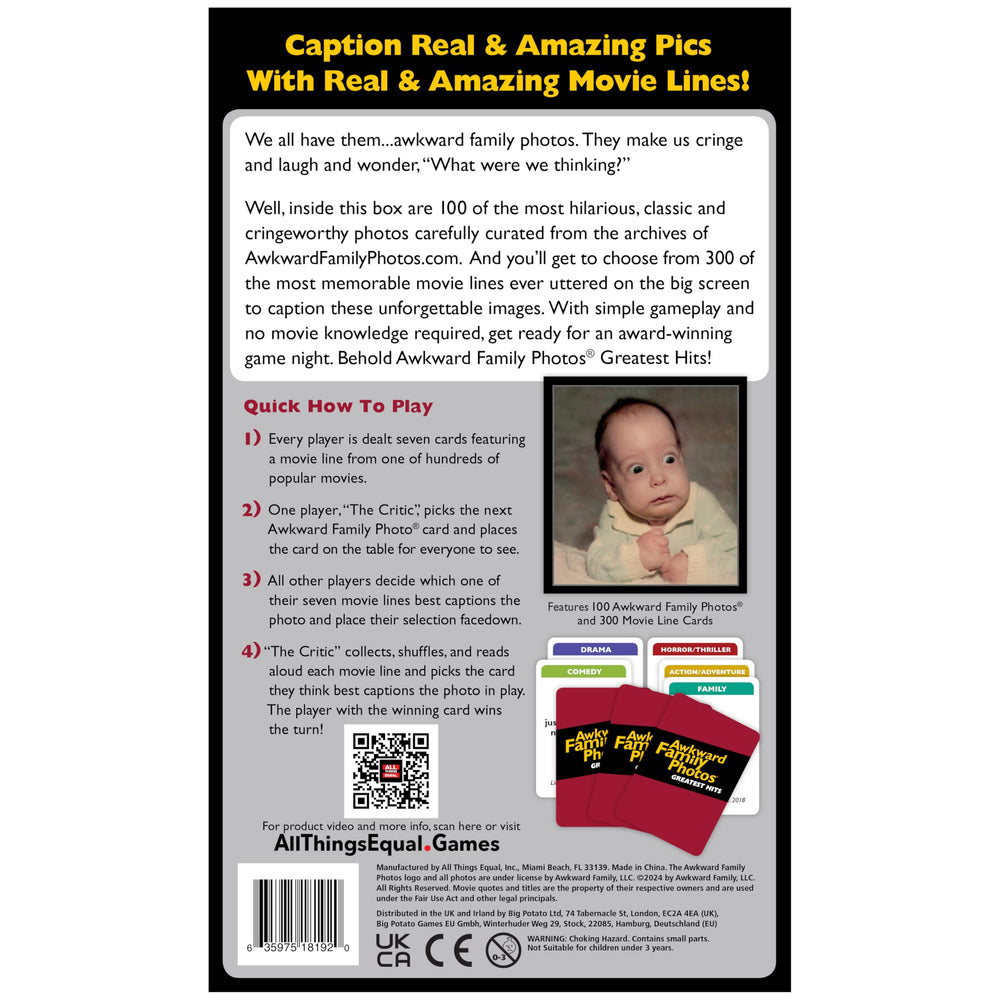 All Things Equal Awkward Family Photos Greatest Hits card deck ready for fast setup.