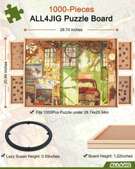 ALL4JIG four drawer storage keeps puzzle pieces organized during play.