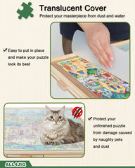 ALL4JIG portable puzzle table easy to stow under furniture.