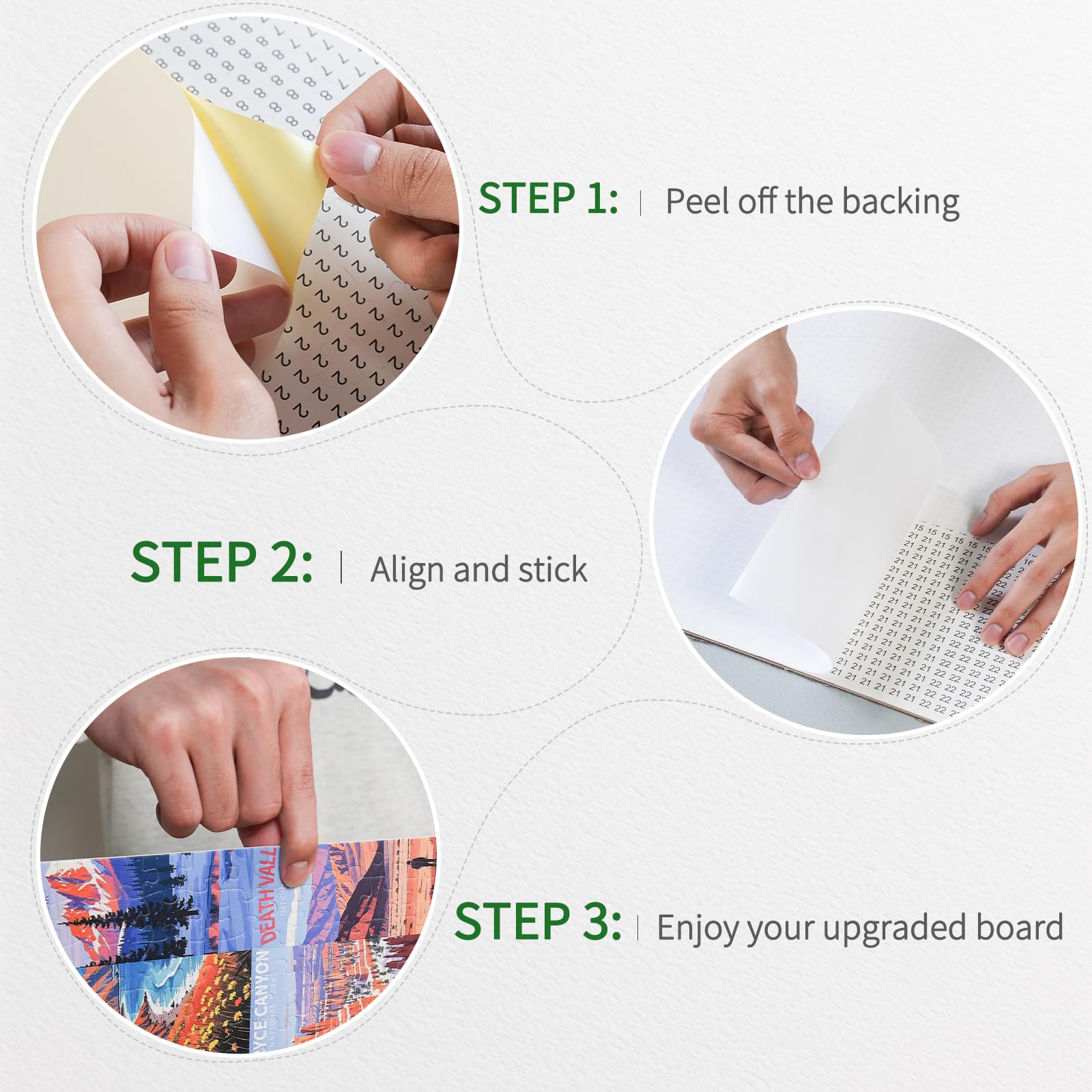 ALL4JIG round puzzle sheet demonstrates curved-edge compatibility.